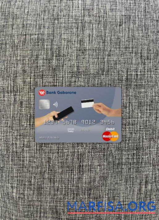 Downloadable Botswana Bank Gaborone mastercard photolook front template